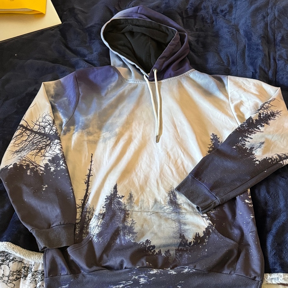 Scenic Forest Print Hoodie